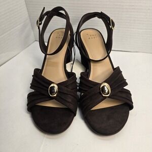 Women's Bibi Strappy Peep Toe Heels – A New Day Brown 8.5